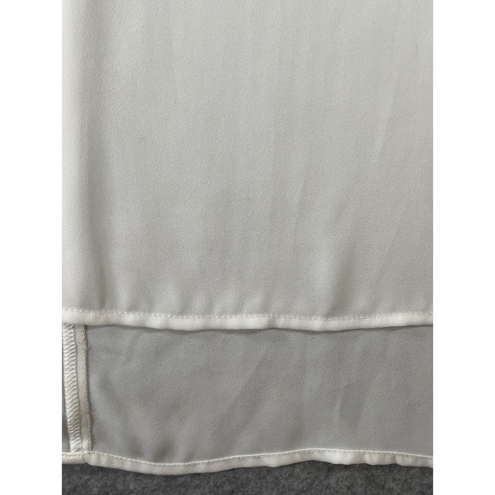 Lush Women Ivory White Sleeveless High Low Blouse Keyhole Back Side Slit Small - Picture 8 of 13